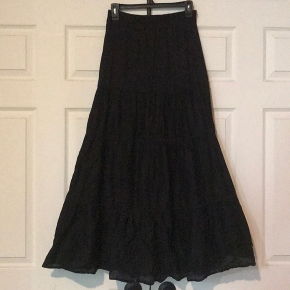 zara black maxi skirt